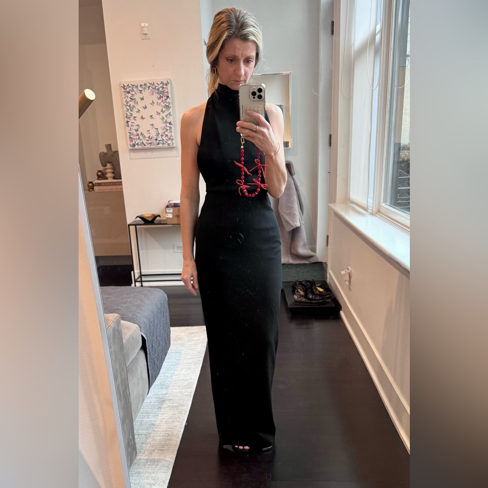 Sau Lee Halterneck Maxi Dress Black 0